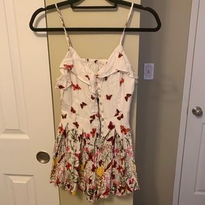 Floral button up romper